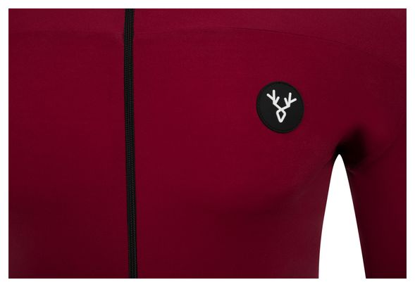 Maillot Manches Courtes LeBram Allos Bordeaux Coupe Ajustée