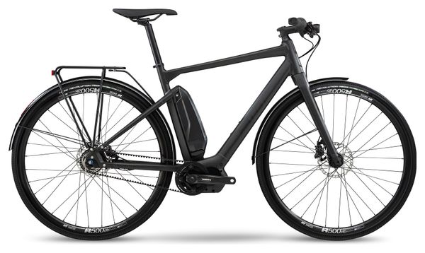BMC Alpenchallenge AMP AL City Three Electric Fitness Bicicleta de ciudad Shimano Nexus 5S Cinturón 418 Wh 700 mm Stealth Gris Negro 2021