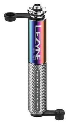Lezyne Pocket Drive Pro Hand Pump (Max 160 psi / 11 bar) Neo Metal / Silver