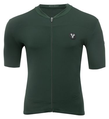 LeBram Allos Korte Mouw Jersey Agave Groen Slim Fit