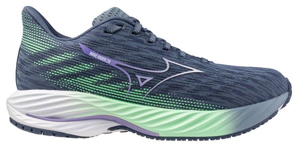 Mizuno Wave Rider 28 Weiß/Blau Damen Laufschuhe