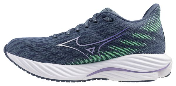 Chaussures Running Mizuno Wave Rider 28 Bleu/Vert Femme