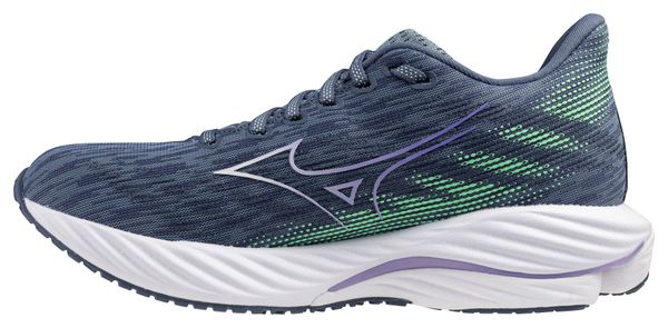 Mizuno Wave Rider 28 Weiß/Blau Damen Laufschuhe