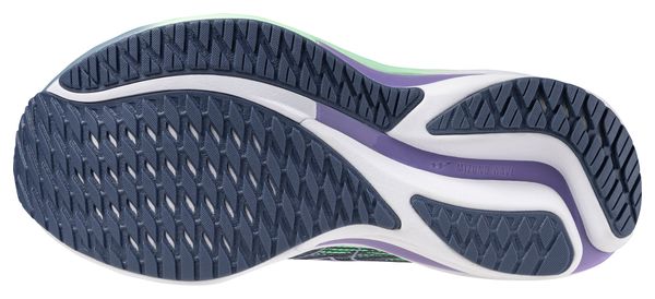 Chaussures Running Mizuno Wave Rider 28 Bleu/Vert Femme
