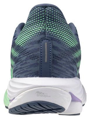 Chaussures Running Mizuno Wave Rider 28 Bleu/Vert Femme