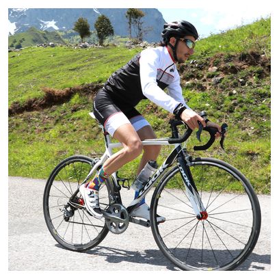 Velo Road Maillot mangas largas Kiwami PEYRESOURDE Blanco GRAPHITE Negro