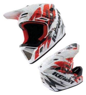 Full Face Helmet Kenny Decade Graphic Trash White / red