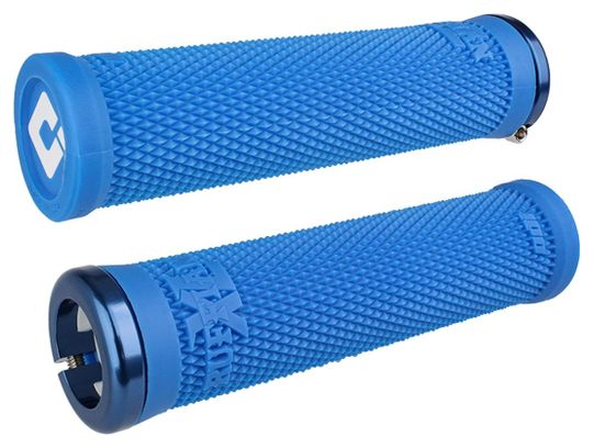 Pair of Odi Ruffian XL V2.1 Grips 135 mm Blue / White