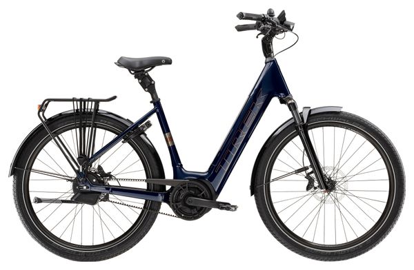 Vélo de Ville Électrique Trek District+ 5 Lowstep Enviolo Trekking Courroie 545 Wh 650b Bleu Foncé 2023