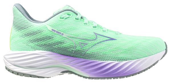 Mizuno Wave Rider 28 Damen Running Schuh Grün/Violett