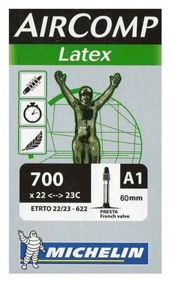 Chambre à Air MICHELIN A1 Aircomp Latex 22/23-622 – Valve Presta 60mm, Vélo Route Japon
