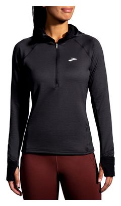 Sudadera térmica con capucha Brooks Notch 2.0 Negra, Mujer