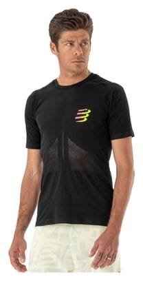 Shirt Manches Courtes Compressport Racing Noir/Jaune