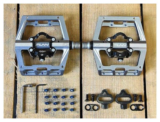 Coppia di pedali Funn Mamba GRS Double Side SPD Grey Automatic con gabbia