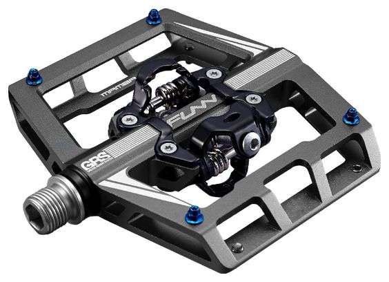 Coppia di pedali Funn Mamba GRS Double Side SPD Grey Automatic con gabbia