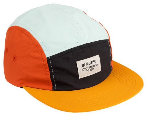 Gorra Burgtec Courier Cinco Paneles / Mostaza Dulce / Azul Naranja