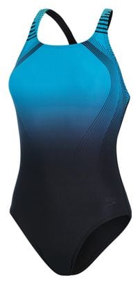Speedo Women's Digital Placement Medalist Swimsuit Black Blue