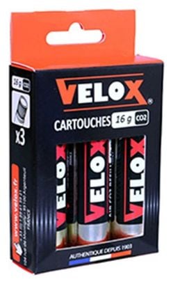 CARTOUCHE CO2 FILETE VELOX 16g (VENDU AU BLISTER DE 3)