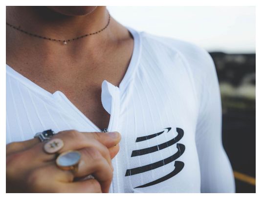 Compressport Tri Postural Aero SS Top W White/Green