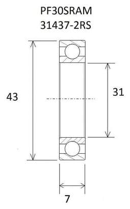 Roulement de pédalier B3 - Blackbearing - PF30 Sram