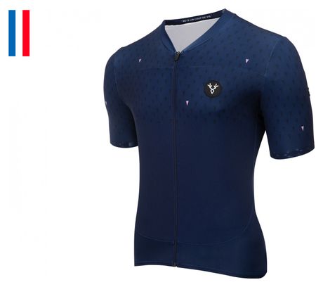 Maglia LeBram Chaussy Navy manica corta vestibilità attillata