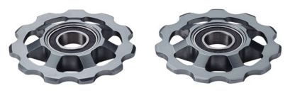 Galet Dérailleur 6/7/8v. Roulements Alu Argent  X2  Marque Atoo Materiel Pour Velo Derailleurs De Velo Avant