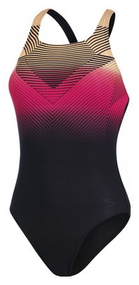 Speedo Women's Digital Placement Medalist Swimsuit Black/Orange/Pink