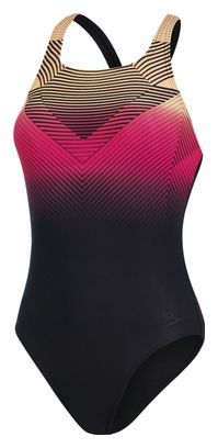 Traje de baño Medalist de Speedo para mujer, negro/naranja/rosa