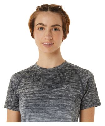 Maillot de manga corta para mujer Asics gris sin costuras