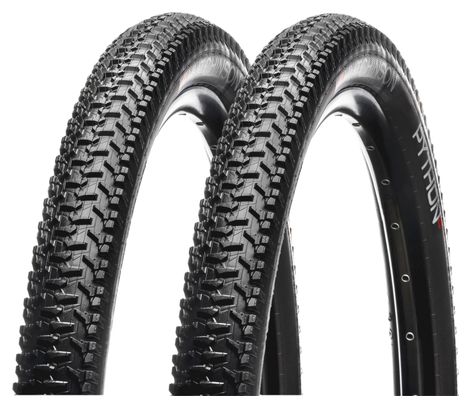 Lot Pneus VTT Hutchinson Python 2 26'' Tubetype Rigide Mono-Compound Noir