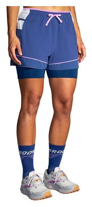 Pantalón corto Brooks High Point 3' 2 en 1 Azul Mujer