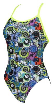 Swimsuit Woman ARENA Lightech High Phantasy Prints Moto Patches Green