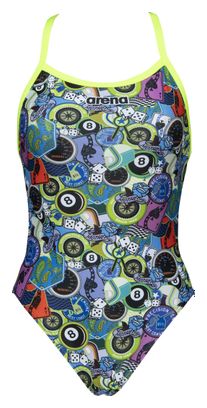 Swimsuit Woman ARENA Lightech High Phantasy Prints Moto Patches Green