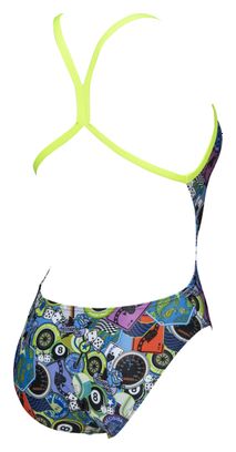 Swimsuit Woman ARENA Lightech High Phantasy Prints Moto Patches Green
