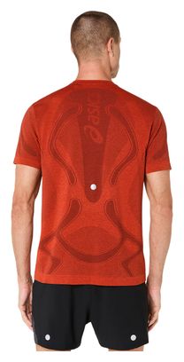 Men's Asics Road Seamless Red Running T-Shirt