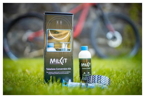 Kit tubeless Milkit (nastro per cerchioni da 25 mm) Valvole da 45 mm