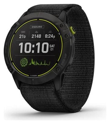 Garmin Enduro Titanium GPS Watch Carbon Grey DLC with UltraFit Nylon Strap Black