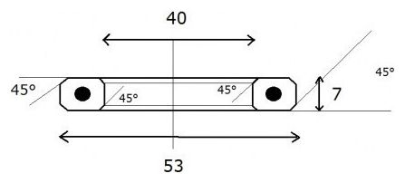 Schwarzes Lager D6 Edelstahl Lenklager 40 x 53 x 7 mm 45/45 °