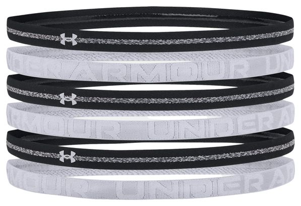 Damen Mini-Stirnbänder 6er Pack Under Armour HTR Mini Headband Schwarz
