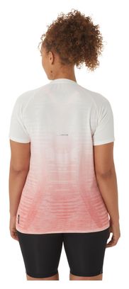 Maillot manches courtes Asics Seamless Blanc Rose Femme