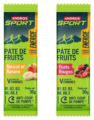 Fruitpasta Andros Sport Energie Mix Rood Fruit/Apricot Banaan 6x30g