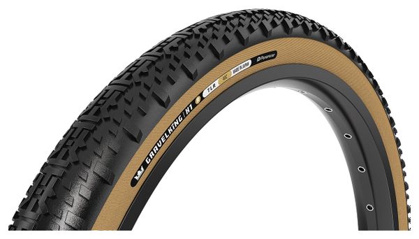 Panaracer GravelKing X1 R Pneumatico Gravel 700 mm Tubeless Ready Folding ZSG Gravel Compound BeadLock TuffTex R Black Amber Sidewall