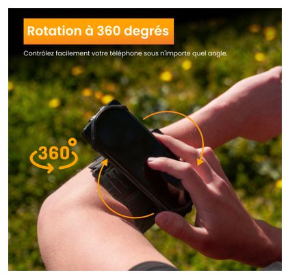 Brassard Téléphone R2B de course avec rotation à 360 degrés - jusqu'à 6 5 pouces Argent