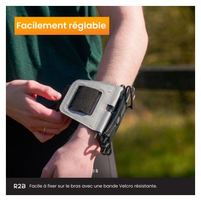 Brassard Téléphone R2B de course avec rotation à 360 degrés - jusqu'à 6 5 pouces Argent