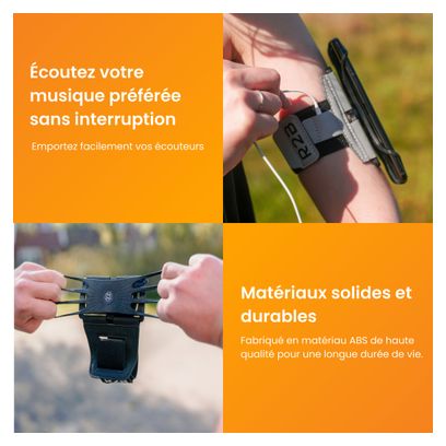 Brassard Téléphone R2B de course avec rotation à 360 degrés - jusqu'à 6 5 pouces Argent