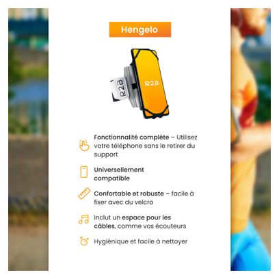 Brassard Téléphone R2B de course avec rotation à 360 degrés - jusqu'à 6 5 pouces Argent