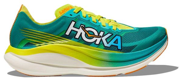 Chaussures de Running Unisexe Hoka Rocket X 2 Bleu Vert Jaune