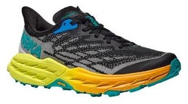 Hoka Speedgoat 5 Trail Running Shoes Black Yellow Blue