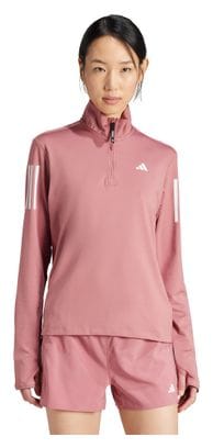 Camiseta adidas Own The Run Rosa 1/2 Cremallera Mujer