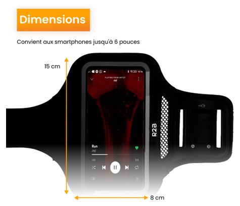 Brassard Téléphone R2B Imperméable pour Course Jusqu'à 6 pouces
